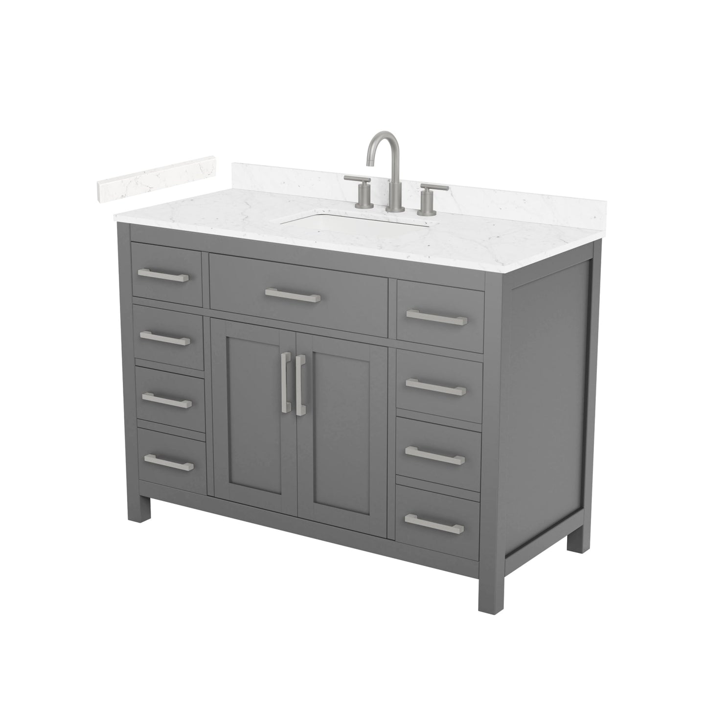 Beckett Bathroom Vanity with Countertop 48 inch Single Sink 3-hole Faucet Setup