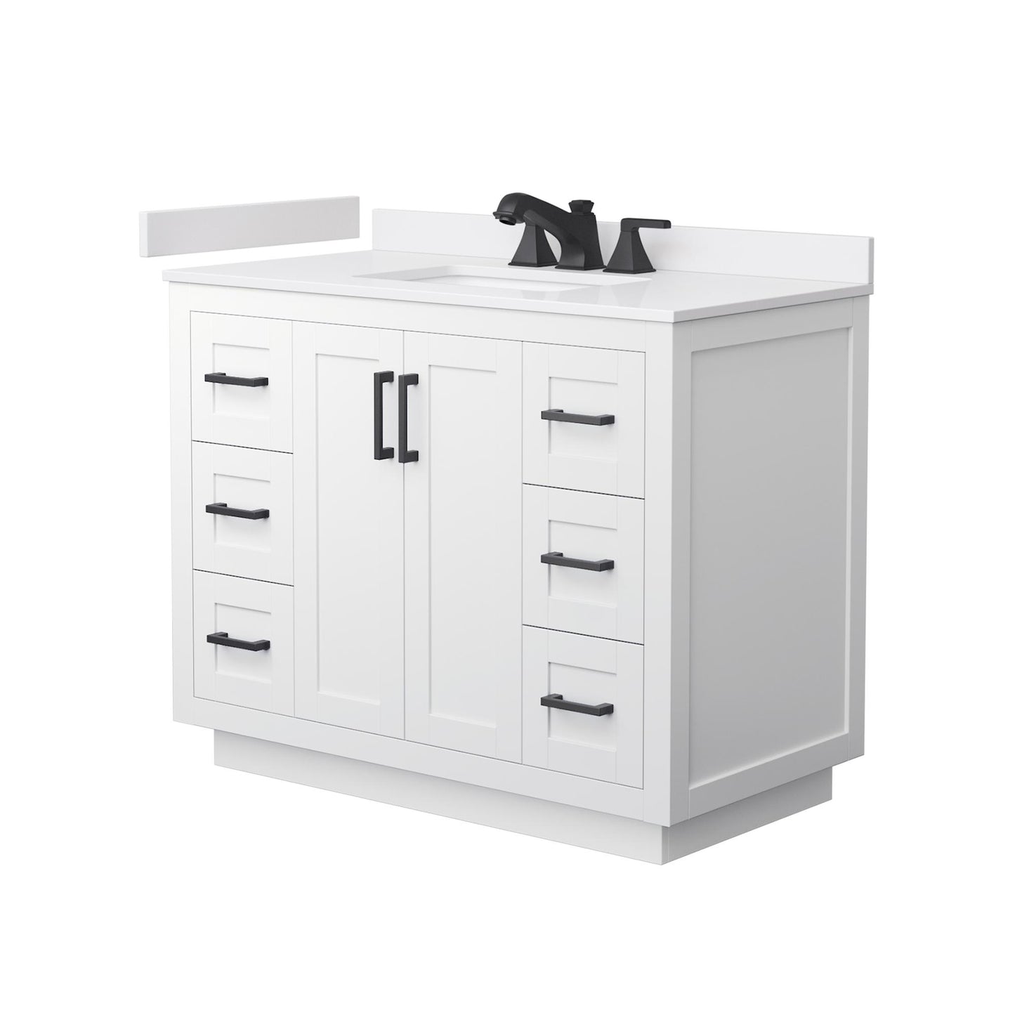 Miranda Bathroom Vanity with Countertop 42 inch Single Sink 3-hole Faucet Setup