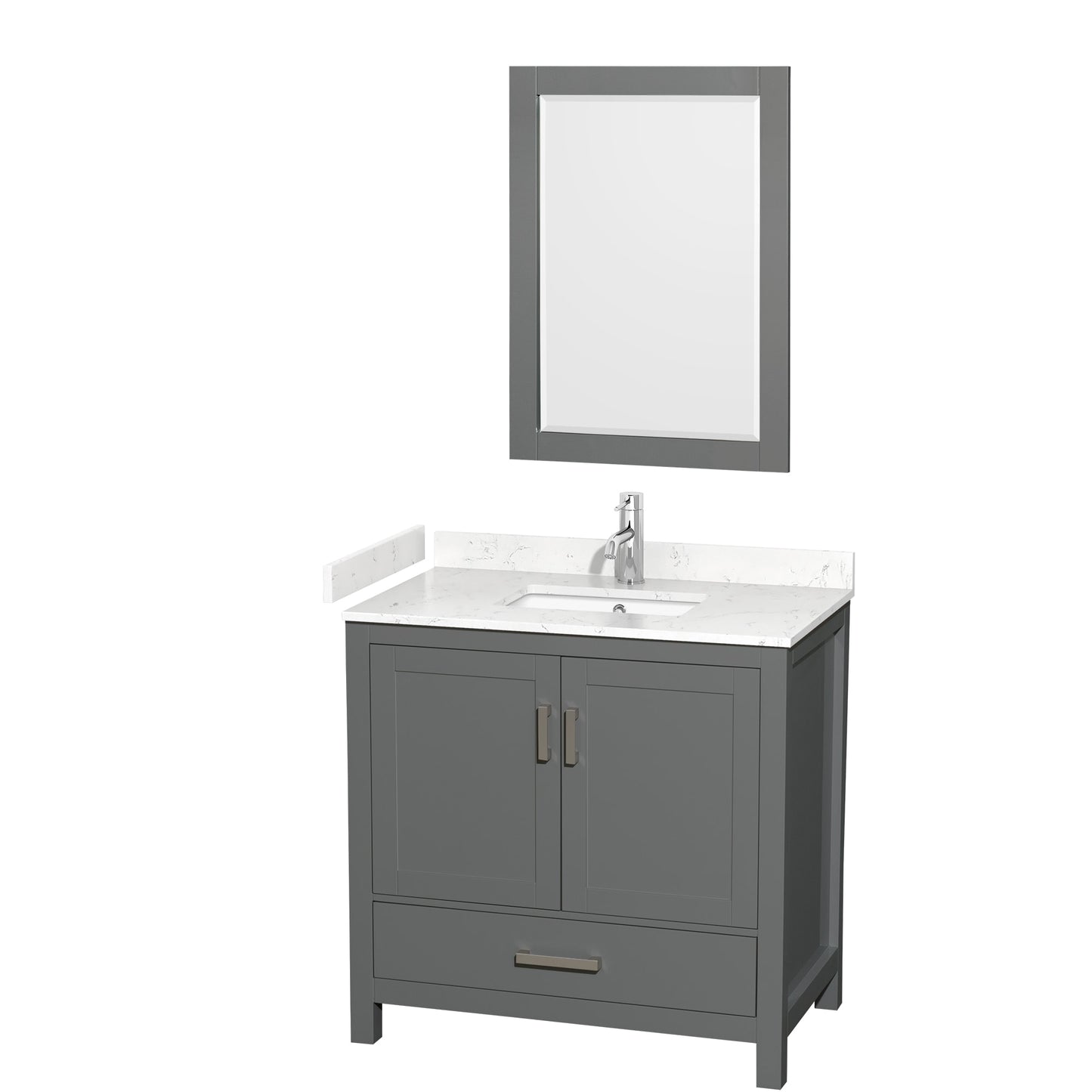 Sheffield Bathroom Vanity with Countertop 36 inch Single Sink Single hole Faucet Setup