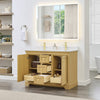 Custom image for Honey Oak with Brushed Gold Trim / Carrara Cultured Marble / No Mirror