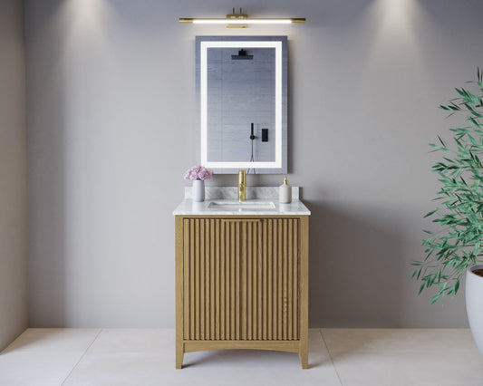 Palmilla Bathroom Vanity with Countertop 30 inch Single Sink Single hole Faucet Setup