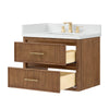 Custom image for Toasted Walnut with Satin Bronze Trim / White Quartz / No Mirror