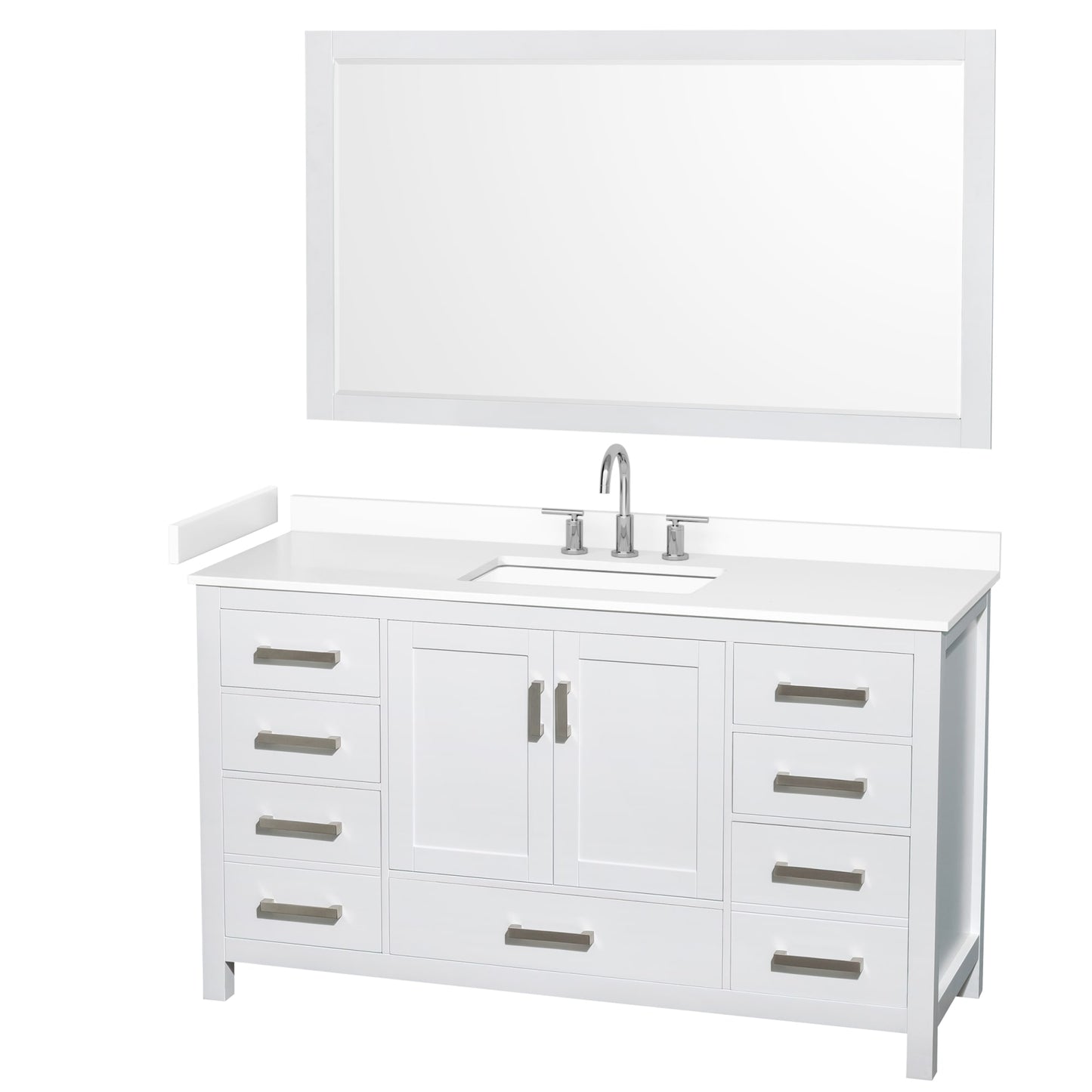 Sheffield Bathroom Vanity with Countertop 60 inch Single Sink 3-hole Faucet Setup