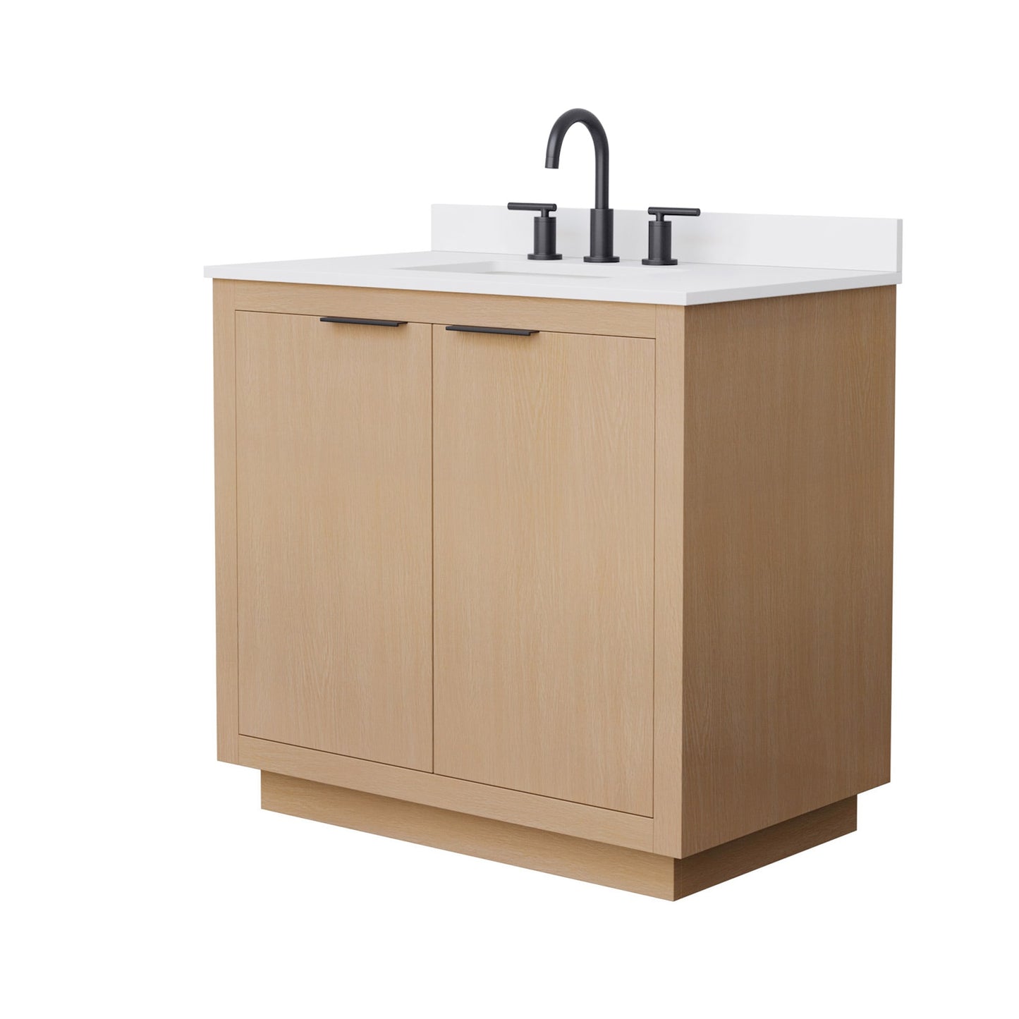 Maroni Bathroom Vanity with Countertop 36 inch Single Sink 3-hole Faucet Setup