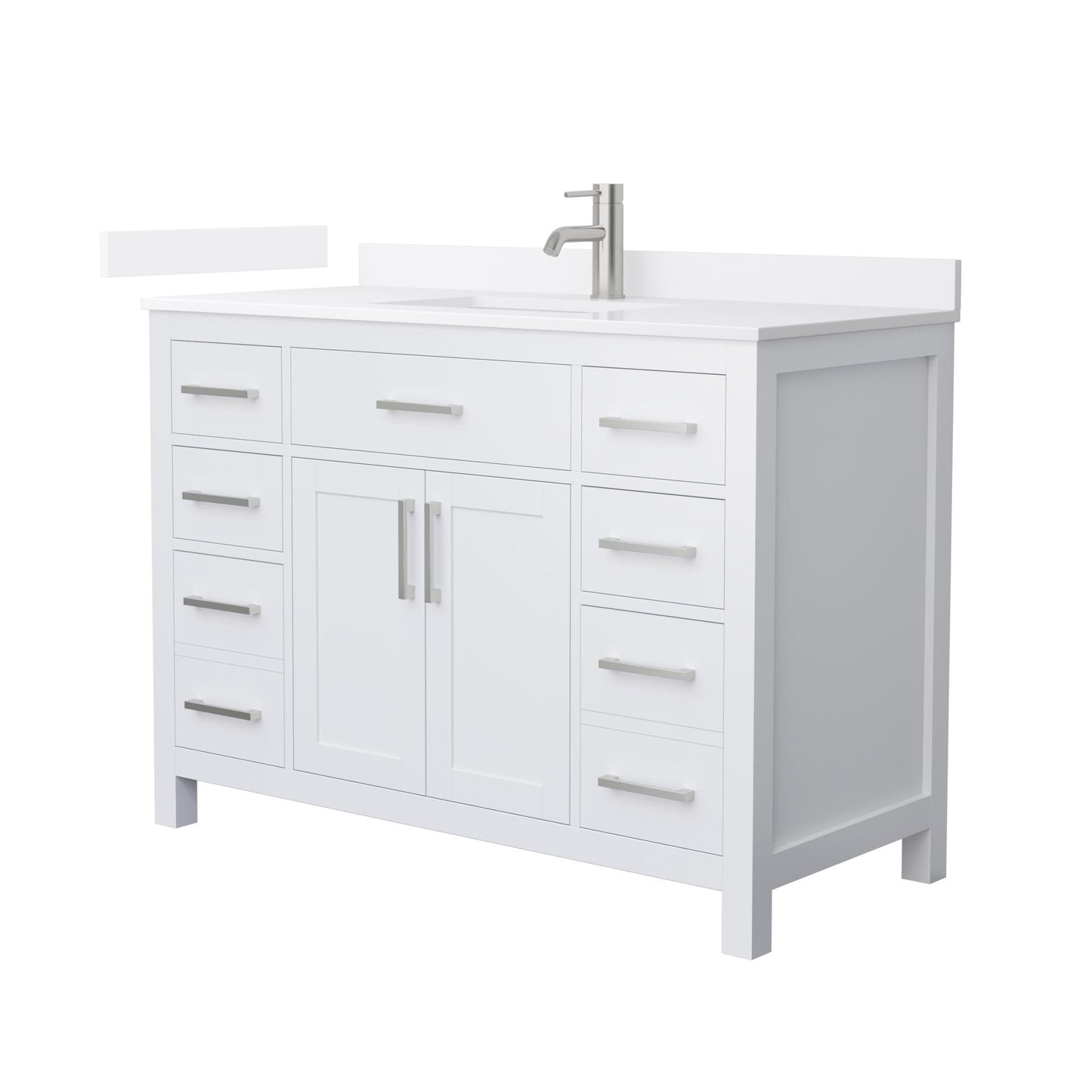 Beckett Bathroom Vanity with Countertop 48 inch Single Sink Single hole Faucet Setup