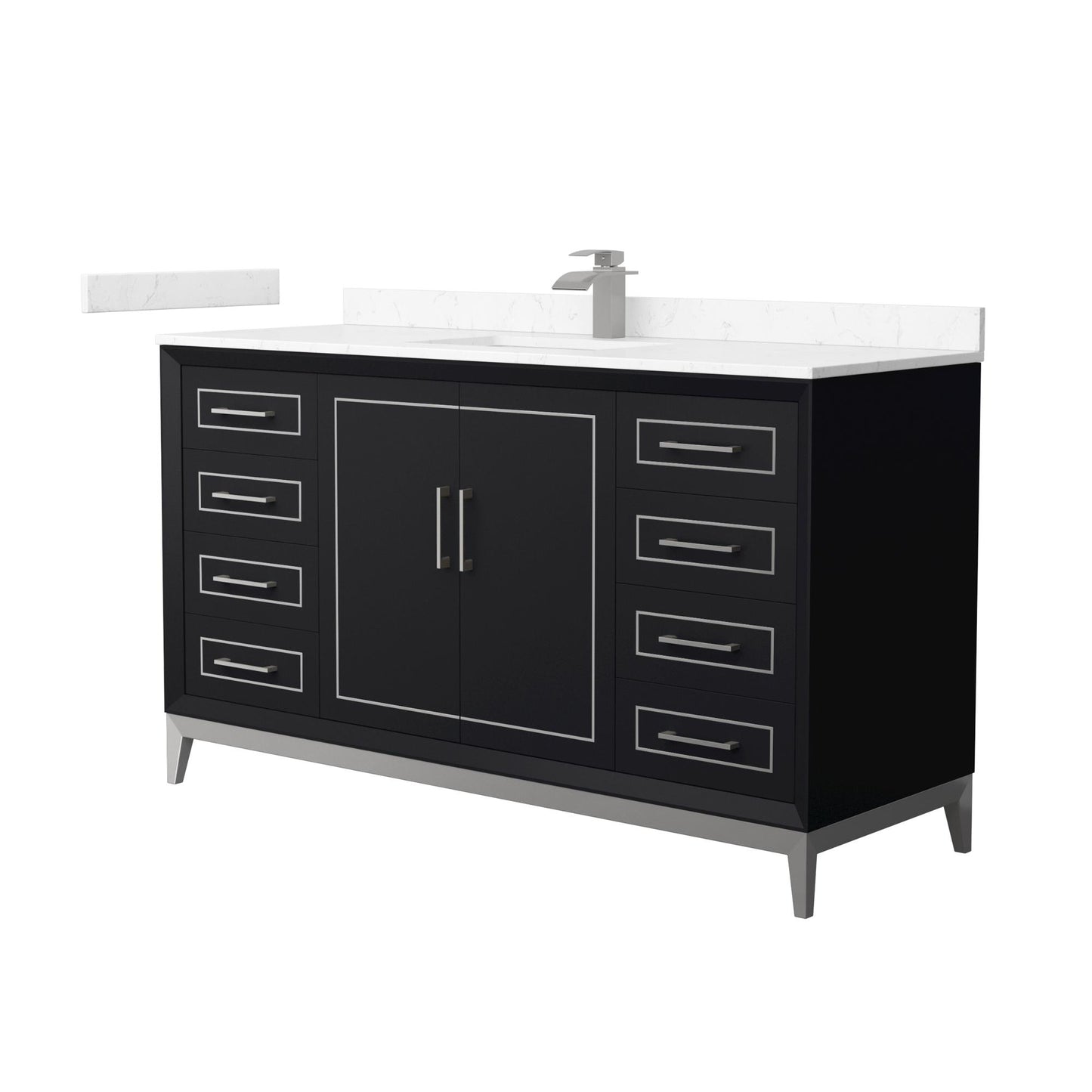 Marlena Bathroom Vanity with Countertop 60 inch Single Sink Single hole Faucet Setup