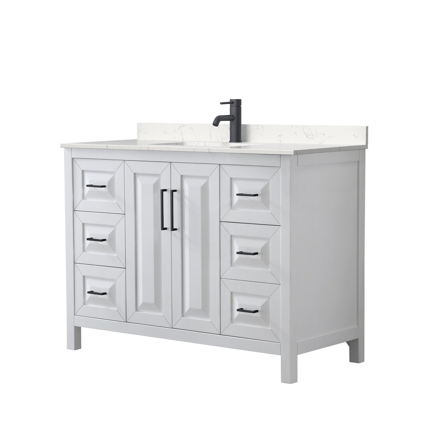 Daria Bathroom Vanity with Countertop 48 inch Single Sink Single hole Faucet Setup