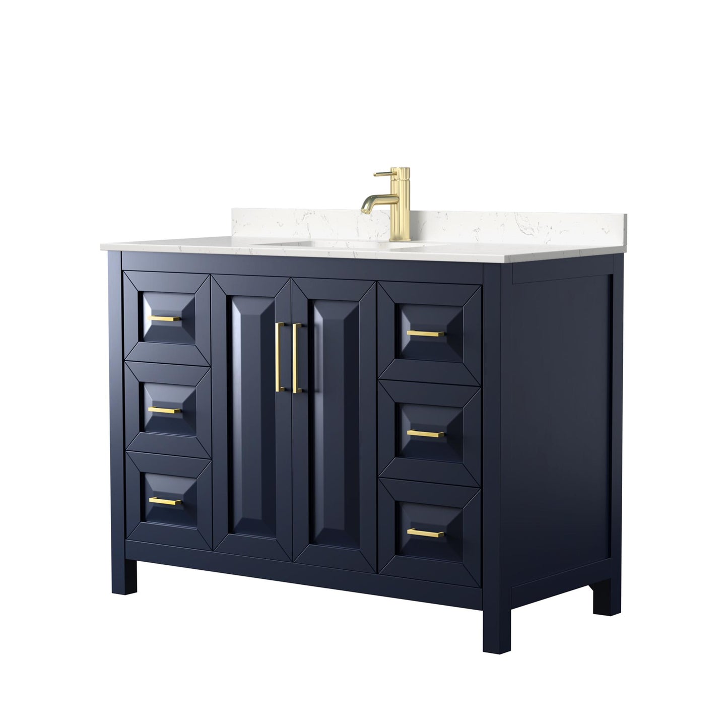 Daria Bathroom Vanity with Countertop 48 inch Single Sink Single hole Faucet Setup