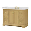 Custom image for Honey Oak with Brushed Gold Trim / White Quartz / No Mirror