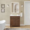 Custom image for Dark Walnut with Brushed Gold Trim / Giotto Quartz / No Mirror
