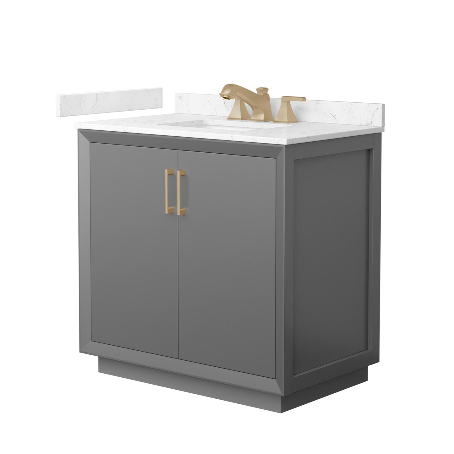Strada Bathroom Vanity with Countertop 36 inch Single Sink 3-hole Faucet Setup
