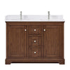 Custom image for Dark Walnut with Polished Chrome Trim / White Cultured Marble / No Mirror