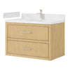 Custom image for Scandinavian Oak with Brushed Nickel Trim / White Quartz / No Mirror