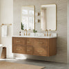 Custom image for Toasted Walnut with Satin Bronze Trim / White Quartz / No Mirror