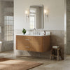 Custom image for Toasted Walnut with Brushed Nickel Trim / White Quartz / No Mirror