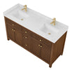 Custom image for Dark Walnut with Brushed Gold Trim / Carrara Cultured Marble / No Mirror