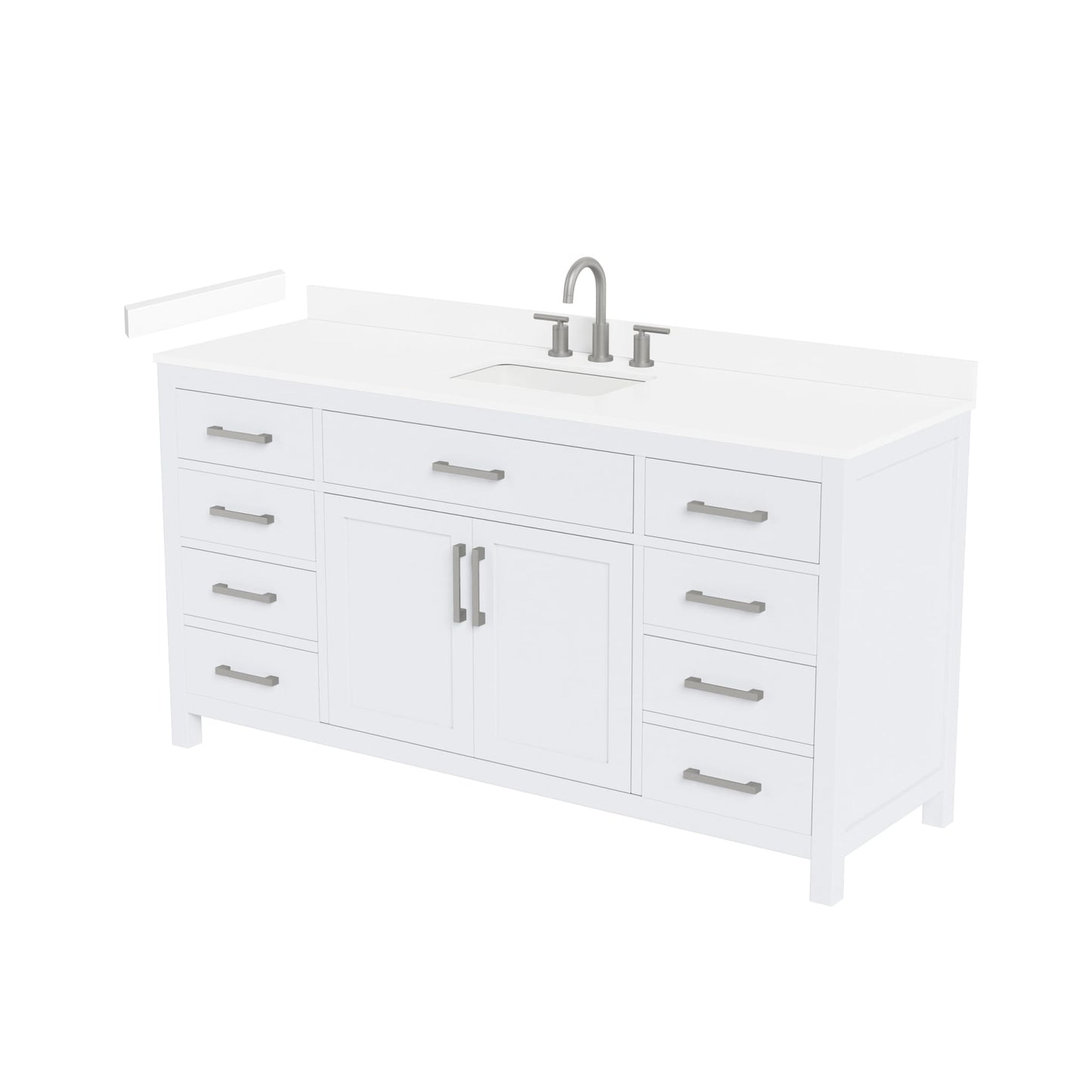 Beckett Bathroom Vanity with Countertop 66 inch Single Sink 3-hole Faucet Setup