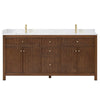 Custom image for Dark Walnut with Brushed Gold Trim / White Cultured Marble / No Mirror