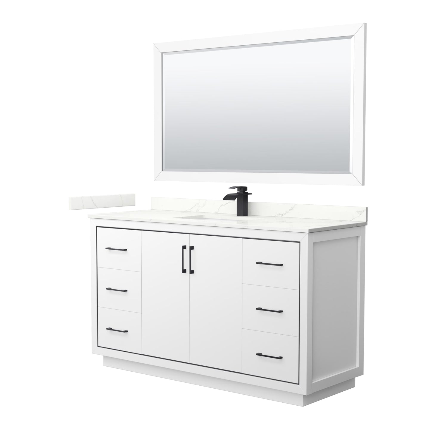 Icon Bathroom Vanity with Countertop 60 inch Single Sink Single hole Faucet Setup