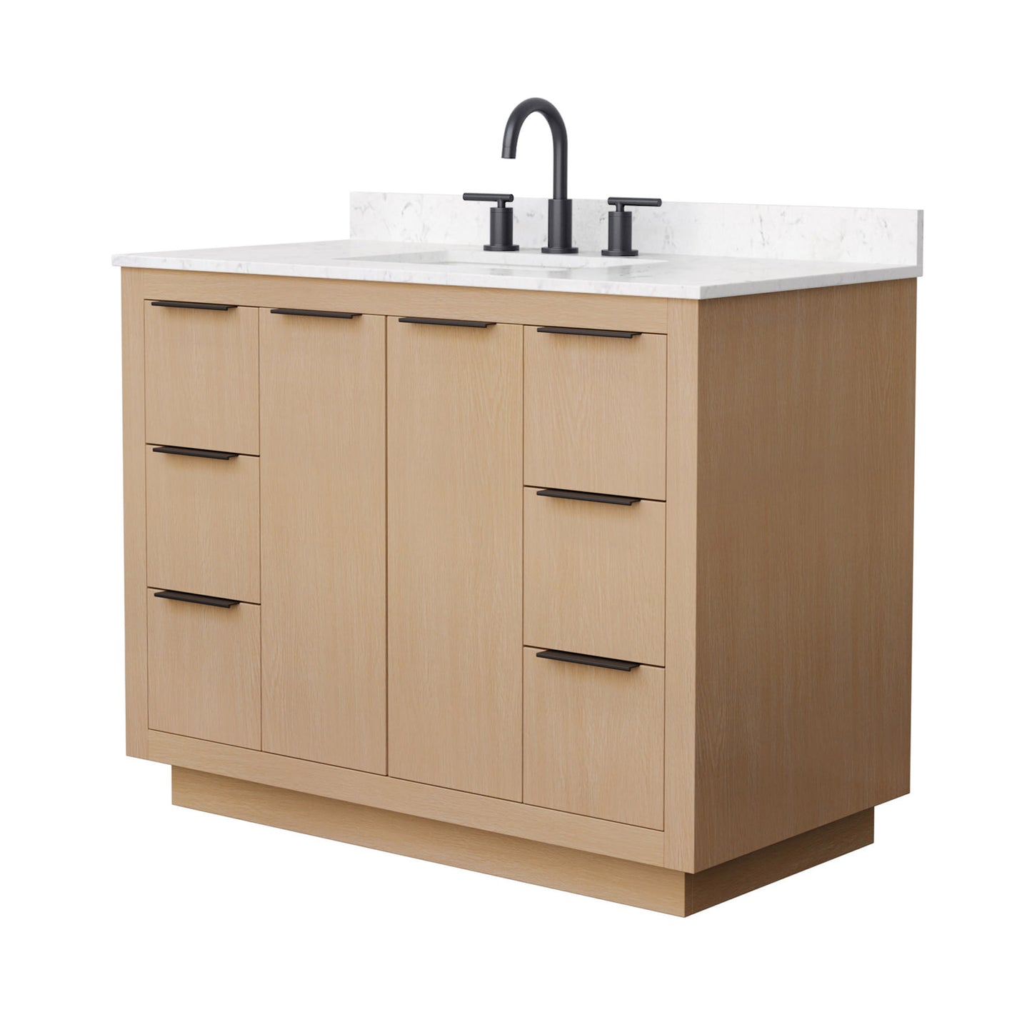 Maroni Bathroom Vanity with Countertop 42 inch Single Sink 3-hole Faucet Setup