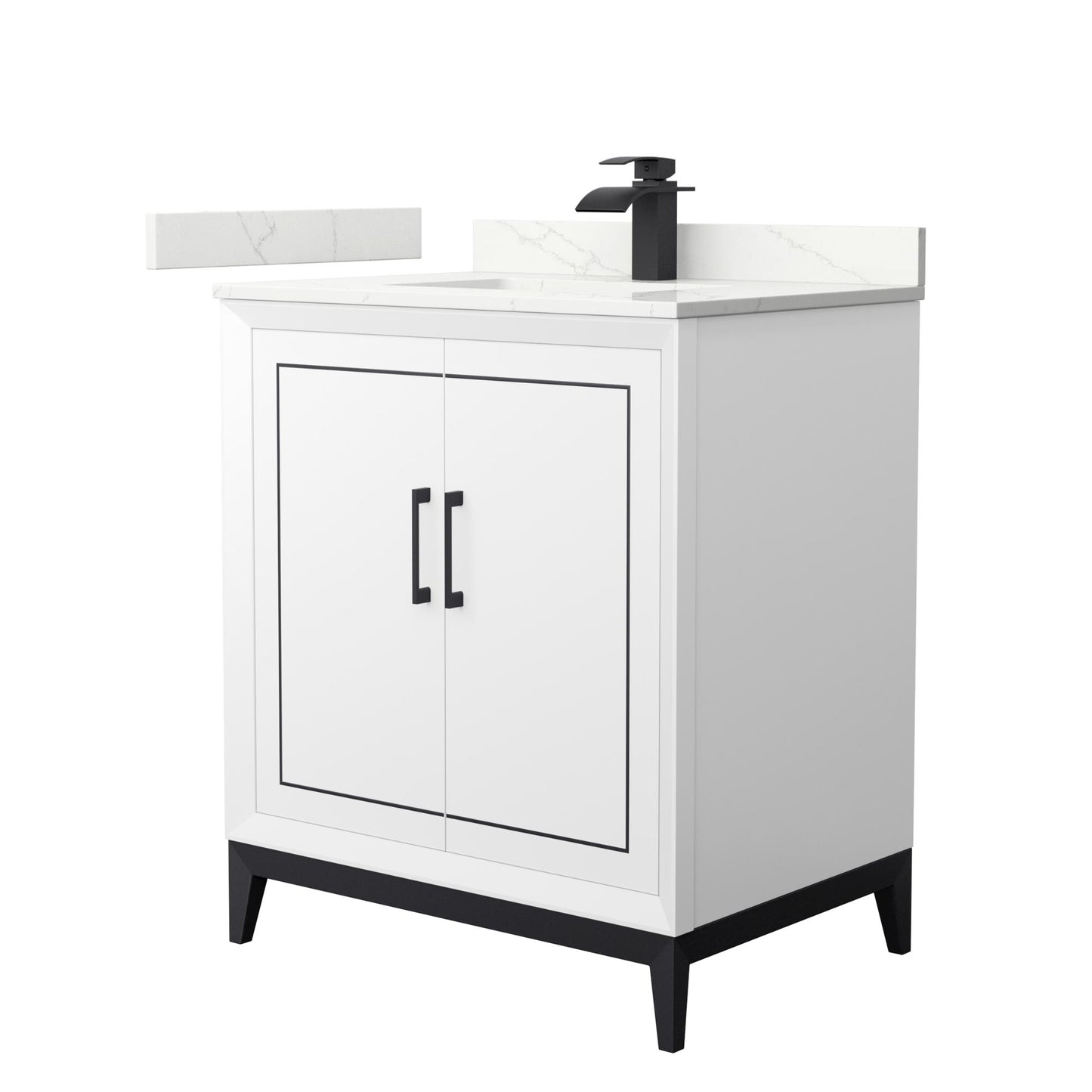 Marlena Bathroom Vanity with Countertop 30 inch Single Sink Single hole Faucet Setup