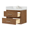 Custom image for Toasted Walnut with Brushed Nickel Trim / White Quartz / No Mirror