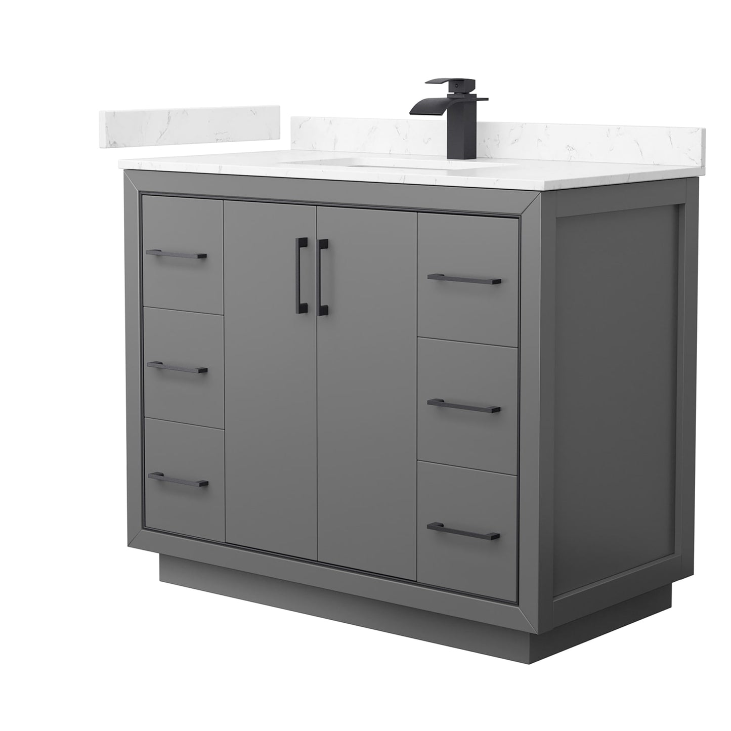 Icon Bathroom Vanity with Countertop 42 inch Single Sink Single hole Faucet Setup