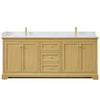 Custom image for Honey Oak with Brushed Gold Trim / White Quartz / No Mirror