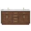 Custom image for Dark Oak with Brushed Gold Trim / Carrara Cultured Marble / No Mirror