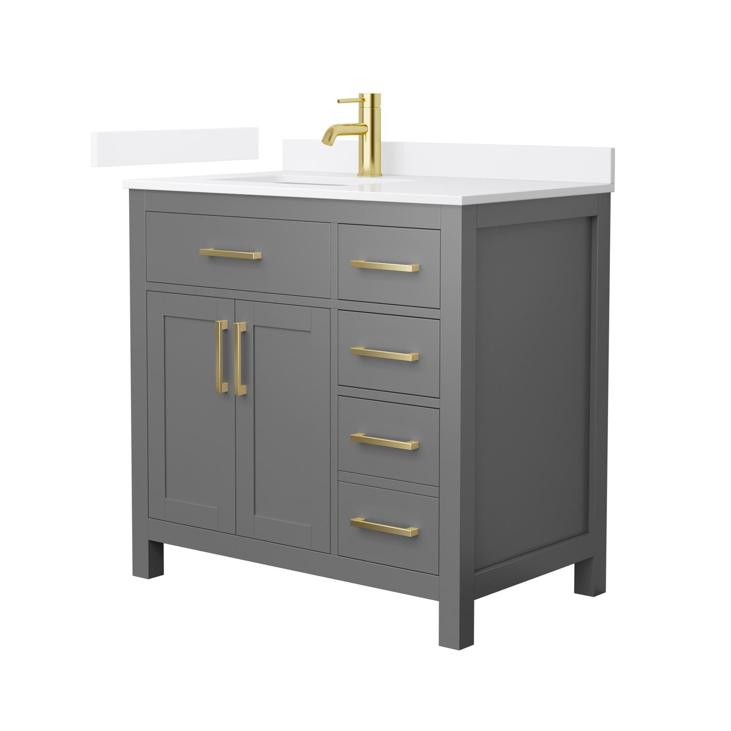 Beckett Bathroom Vanity with Countertop 36 inch Single Sink Single hole Faucet Setup