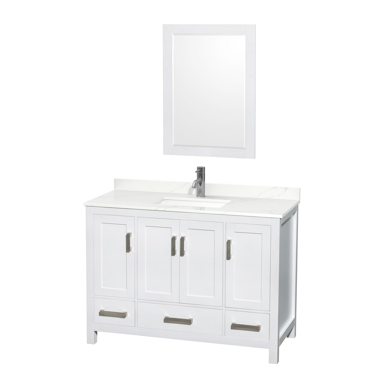 Sheffield Bathroom Vanity with Countertop 48 inch Single Sink Single hole Faucet Setup