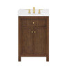 Custom image for Dark Walnut with Brushed Gold Trim / White Cultured Marble / No Mirror