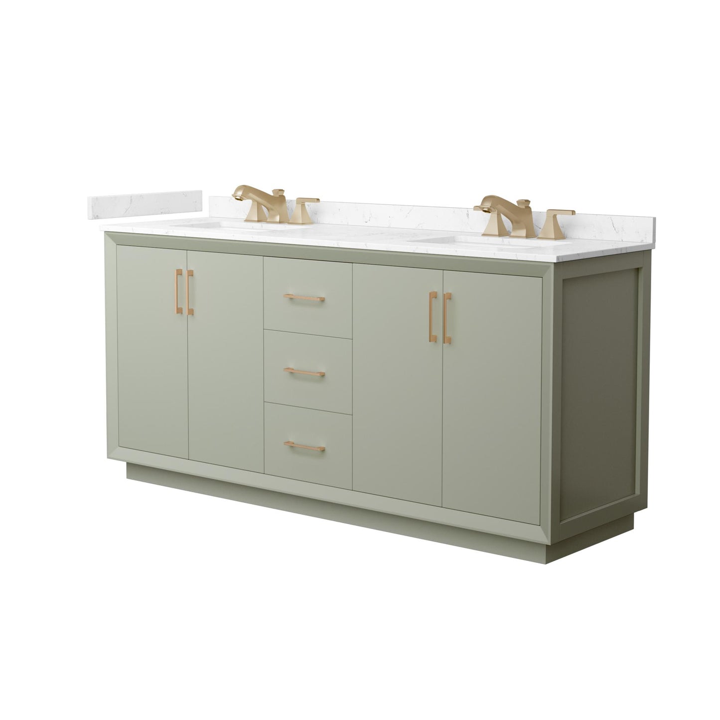 Strada Bathroom Vanity with Countertop 72 inch Double Sink 3-hole Faucet Setup