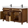 Custom image for Dark Walnut with Matte Black Trim / Carrara Cultured Marble / No Mirror