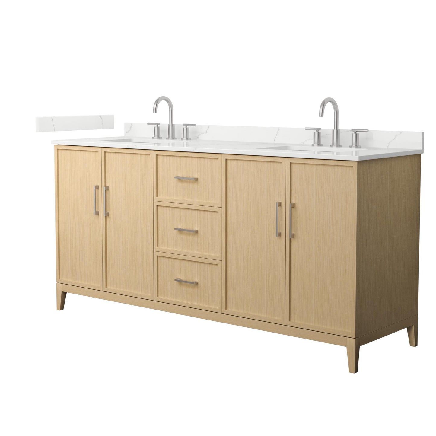 Elan Bathroom Vanity with Countertop 72 inch Double Sink 3-hole Faucet Setup