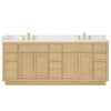 Custom image for Rift Oak with Brushed Gold Trim / White Cultured Marble / No Mirror