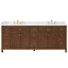Custom image for Dark Walnut with Brushed Gold Trim / White Cultured Marble / No Mirror