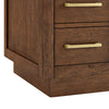 Custom image for Dark Oak with Brushed Gold Trim / White Cultured Marble / No Mirror