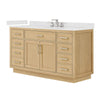 Custom image for Rift Oak with Brushed Nickel Trim / Carrara Cultured Marble / No Mirror