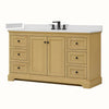 Custom image for Honey Oak with Matte Black Trim / White Quartz / No Mirror