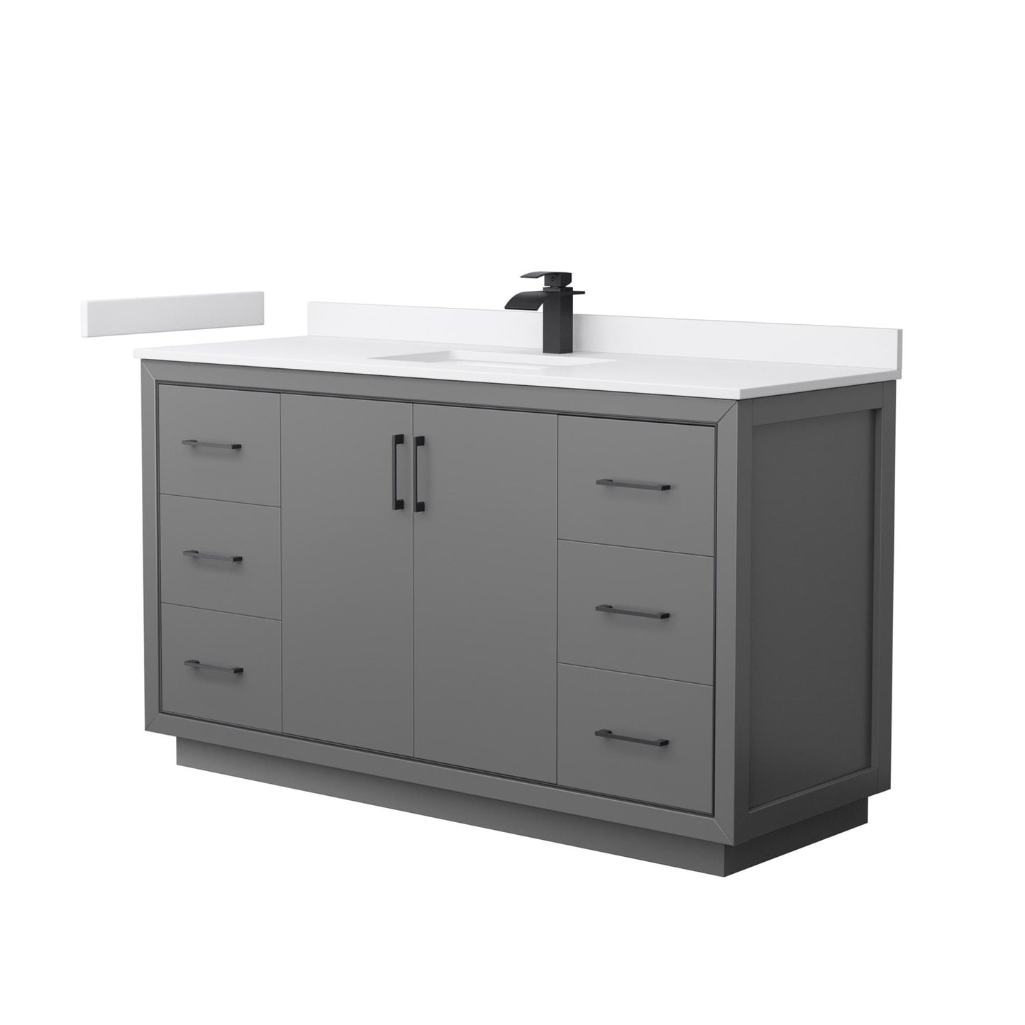 Icon Bathroom Vanity with Countertop 60 inch Single Sink Single hole Faucet Setup