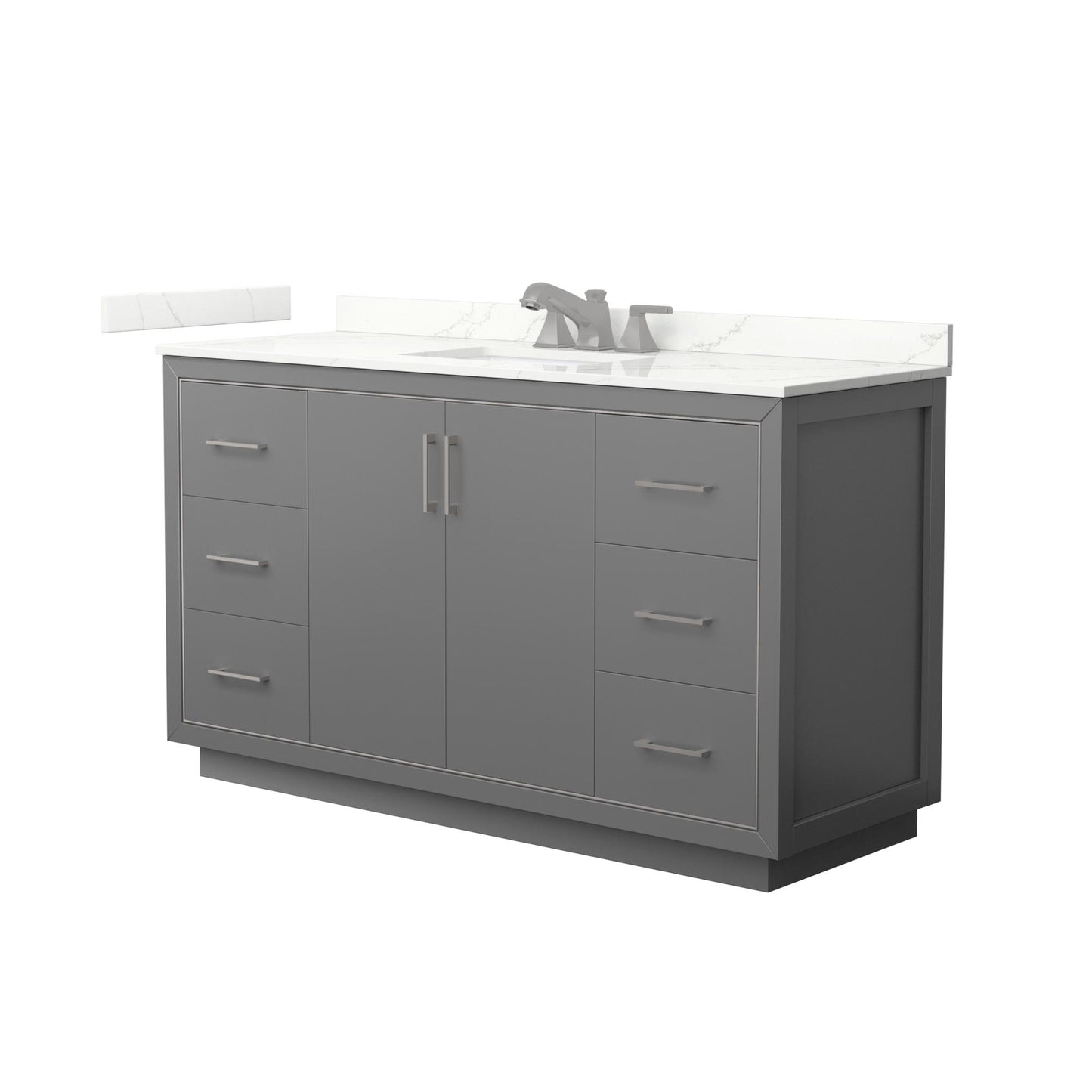 Icon Bathroom Vanity with Countertop 60 inch Single Sink 3-hole Faucet Setup