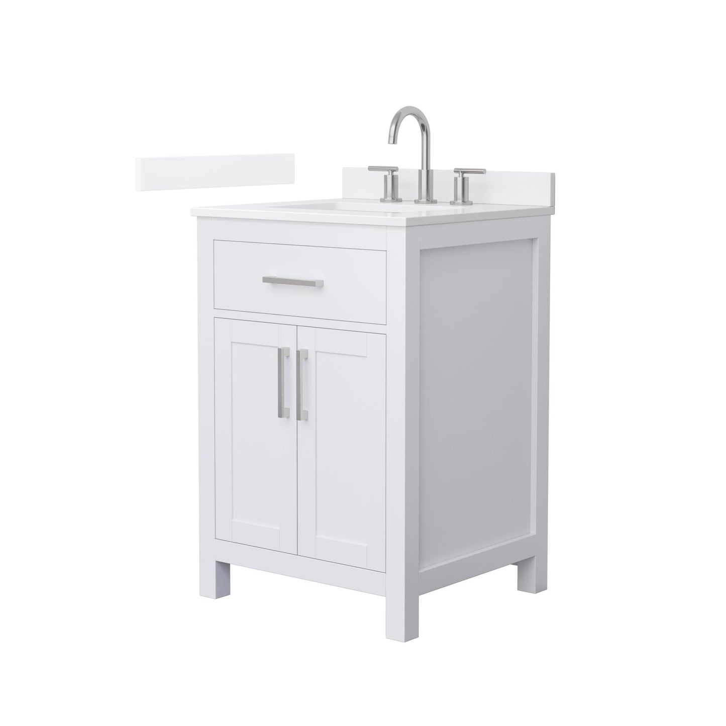 Beckett Bathroom Vanity with Countertop 24 inch Single Sink 3-hole Faucet Setup