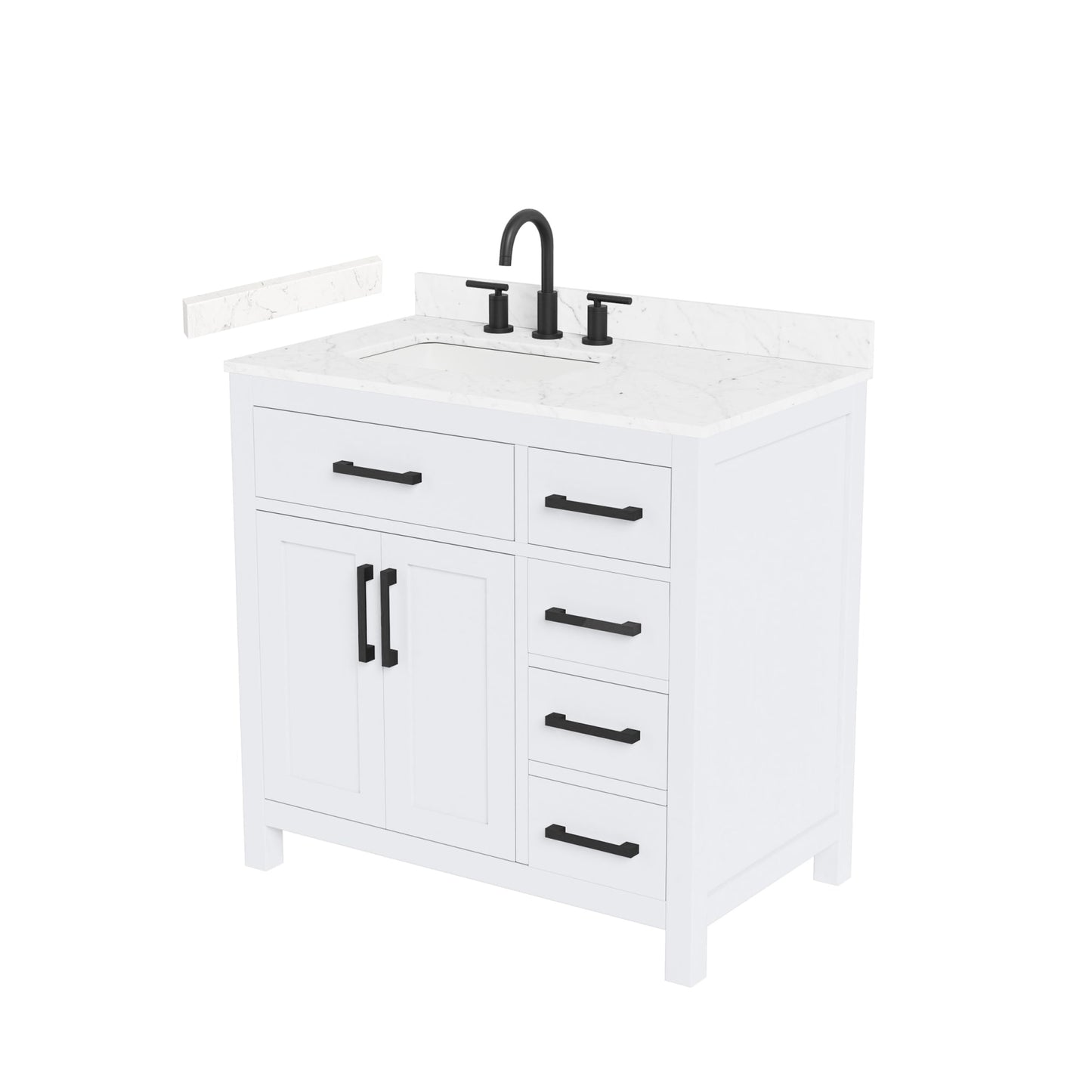 Beckett Bathroom Vanity with Countertop 36 inch Single Sink 3-hole Faucet Setup
