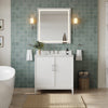 Custom image for White with Brushed Nickel Trim / Carrara Cultured Marble / No Mirror