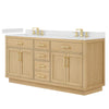 Custom image for Rift Oak with Brushed Gold Trim / Giotto Quartz / No Mirror