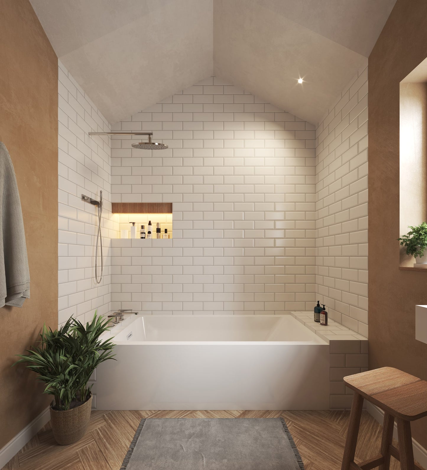 Grayley Alcove Acrylic Bathtub No Faucet 60 inch