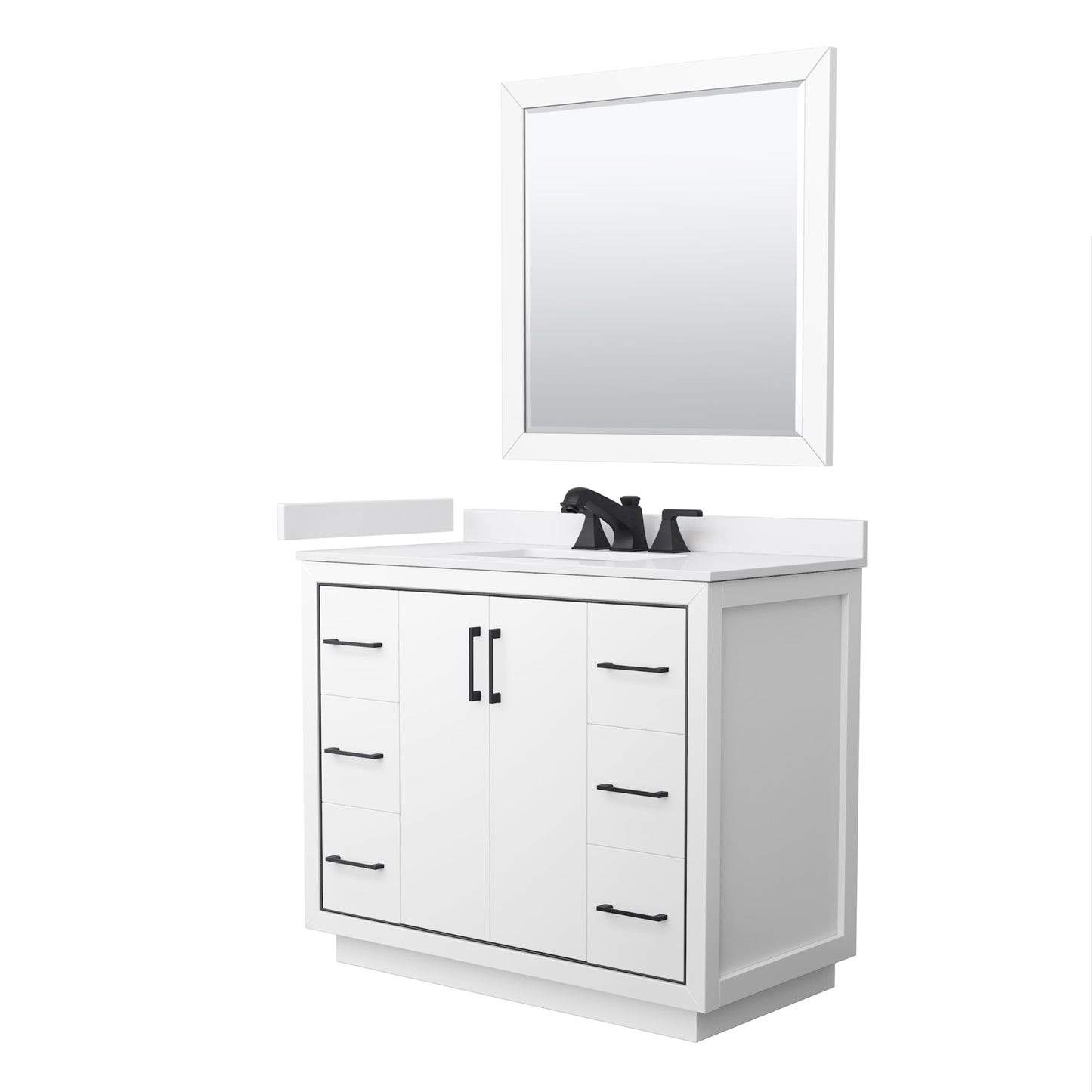 Icon Bathroom Vanity with Countertop 42 inch Single Sink 3-hole Faucet Setup