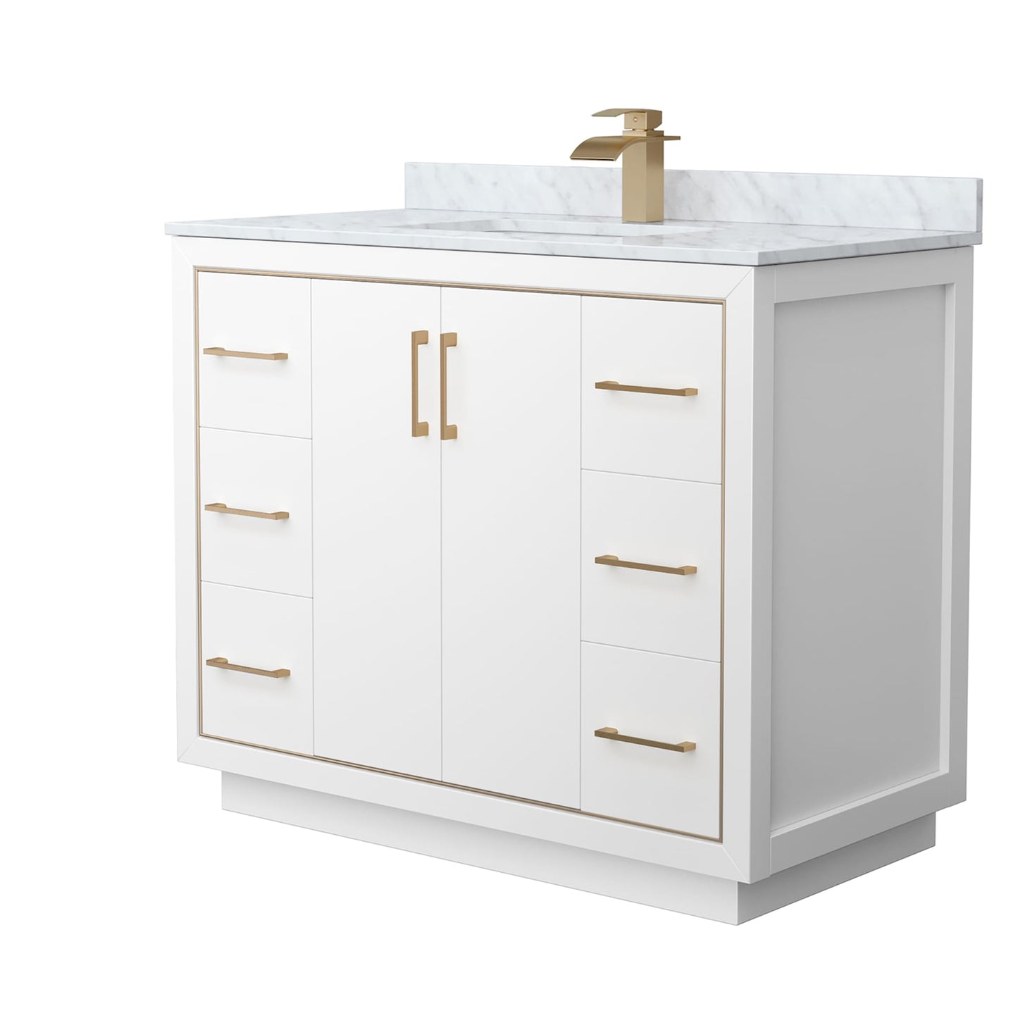 Icon Bathroom Vanity with Countertop 42 inch Single Sink Single hole Faucet Setup