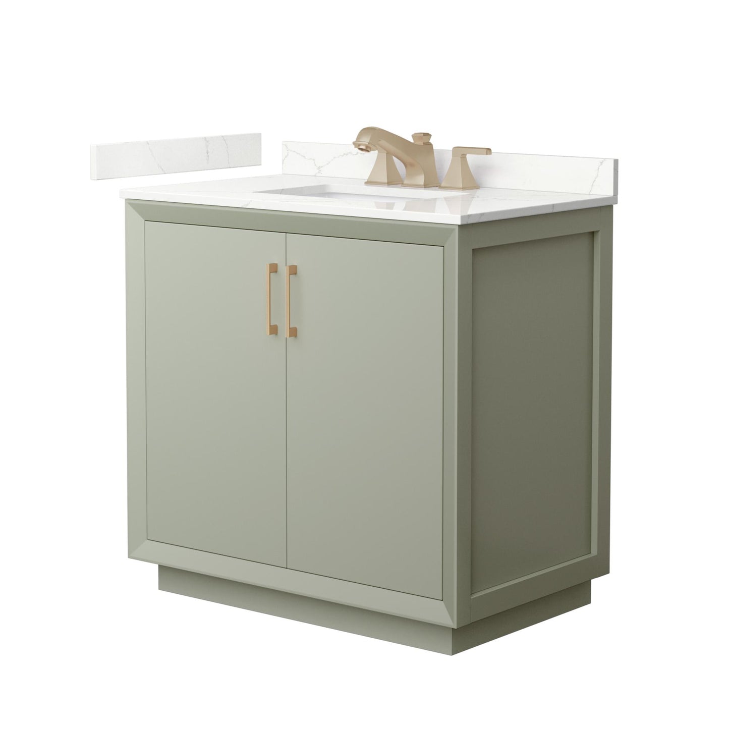 Strada Bathroom Vanity with Countertop 36 inch Single Sink 3-hole Faucet Setup